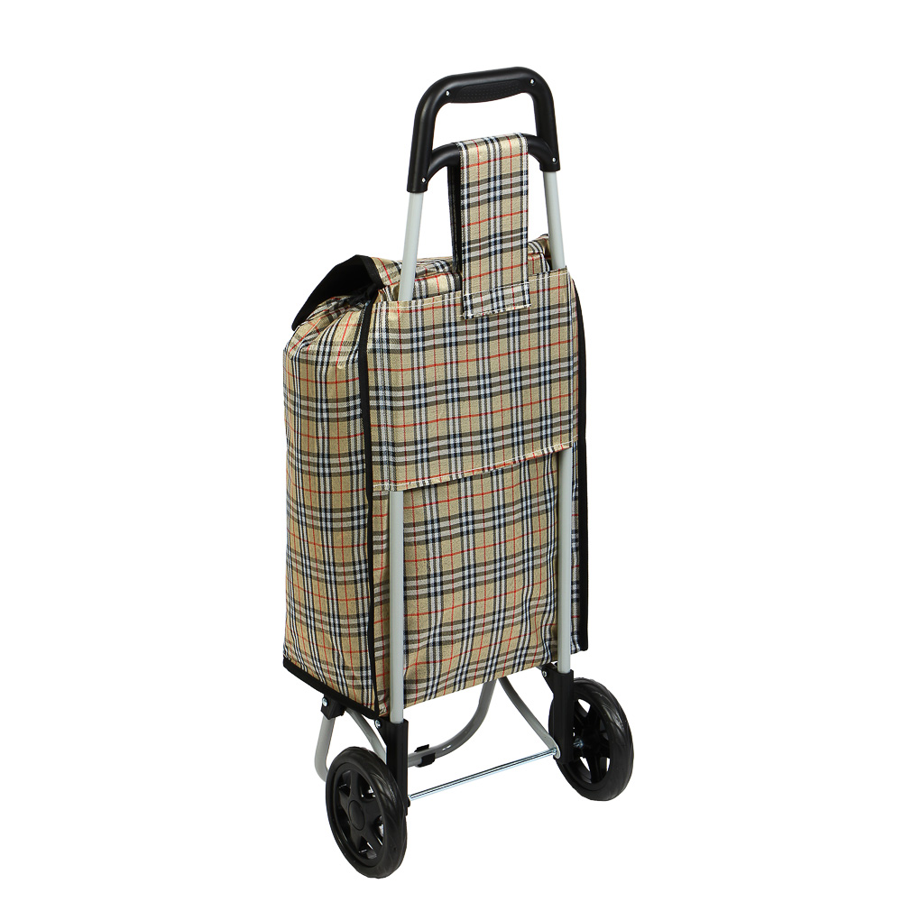 Тележка + сумка, до 30кг тм VETTA, 28х32х92см, 32л, брезент, колеса ЭВА d15см, арт.№ 467-016