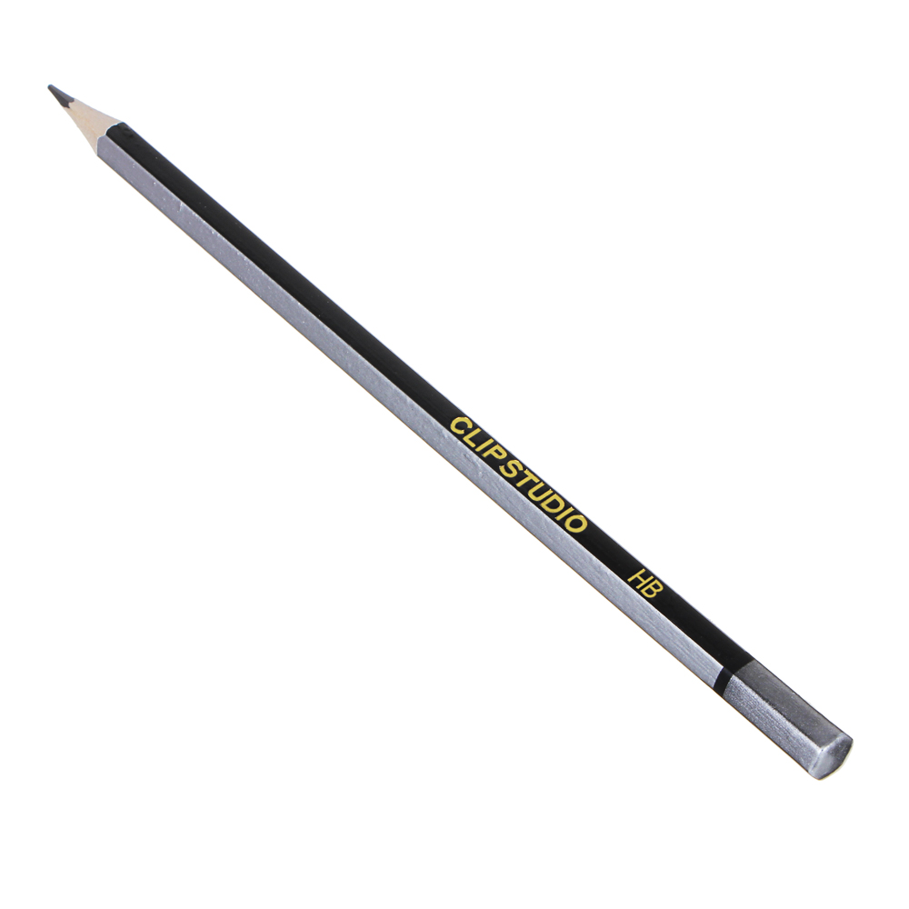 Карандаши чернографитные чертежные ClipStudio 3 шт, 2B, HB, H, дерево, шестигранный черный корпус, арт.№ 525-118