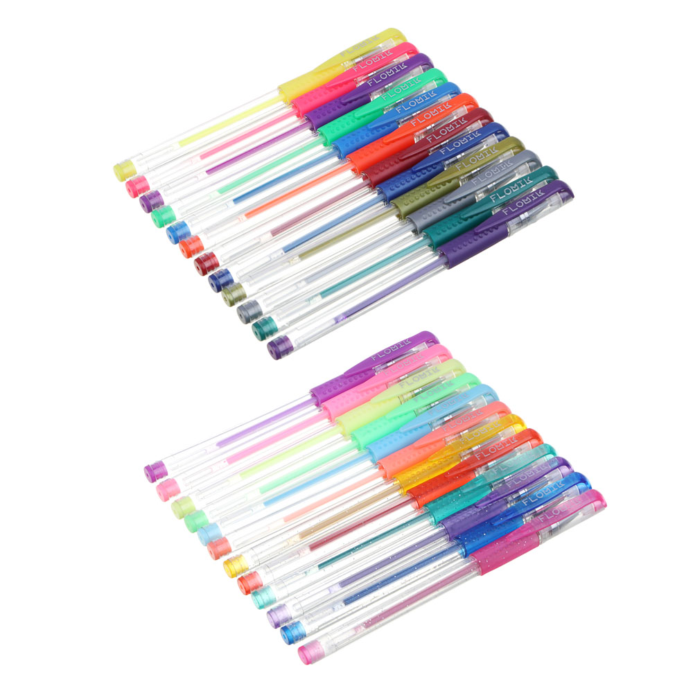 FLOMIK Набор ручек гелевых, 24 цвета, ПВХ - пенал, арт.№ 614-009
