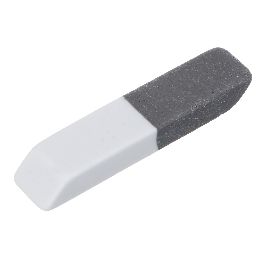 Ластик ClipStudio 6х1,5х1см, скошенный серо-белый, двусторонний, ТПР, инд. штрихкод, арт.№ 607-051