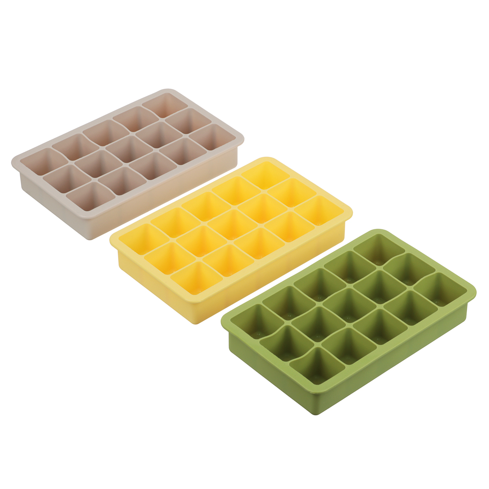 VETTA Форма для льда 15 ячеек 18,5х11,5х3,3см "Кубы", силикон, 3 цвета, арт.№ 856-193