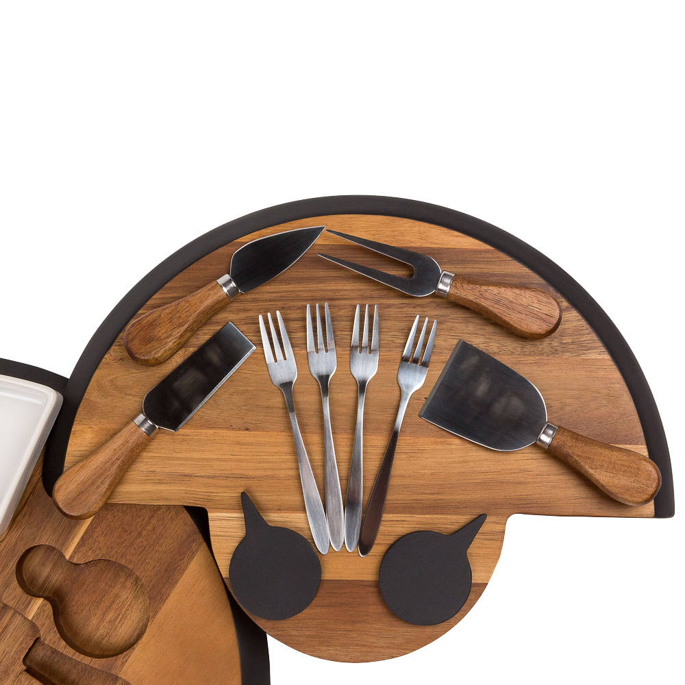 BY COLLECTION Набор для резки и подачи сыра акация, керамика, сталь, 38x38x4,65см, арт.№ 883-084