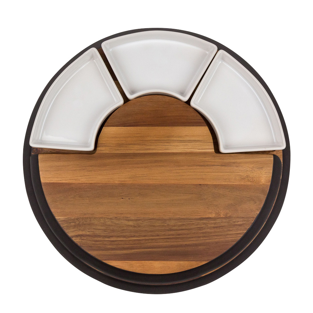 BY COLLECTION Набор для резки и подачи сыра акация, керамика, сталь, 38x38x4,65см, арт.№ 883-084