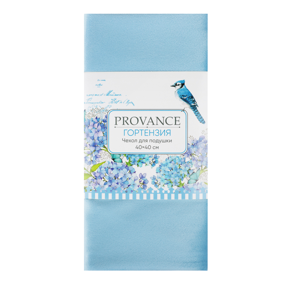 PROVANCE Гортензия Чехол для подушки велюровый с кантом 40х40см, 100% полиэстер, арт.№ 488-081