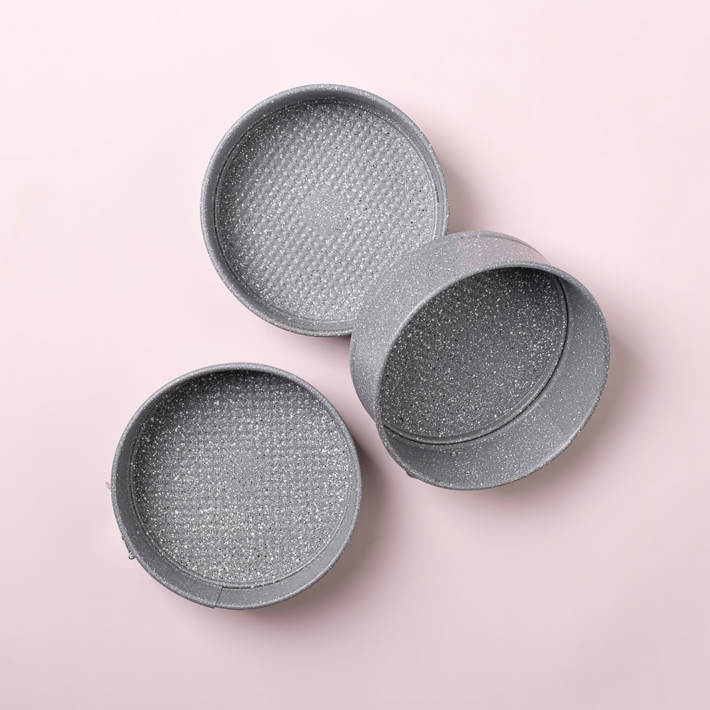 SATOSHI Буко Форма для выпечки круглая разъемная, угл.сталь, 18х6,5см, антиприг. покрытие "Мрамор", арт.№ 849-189