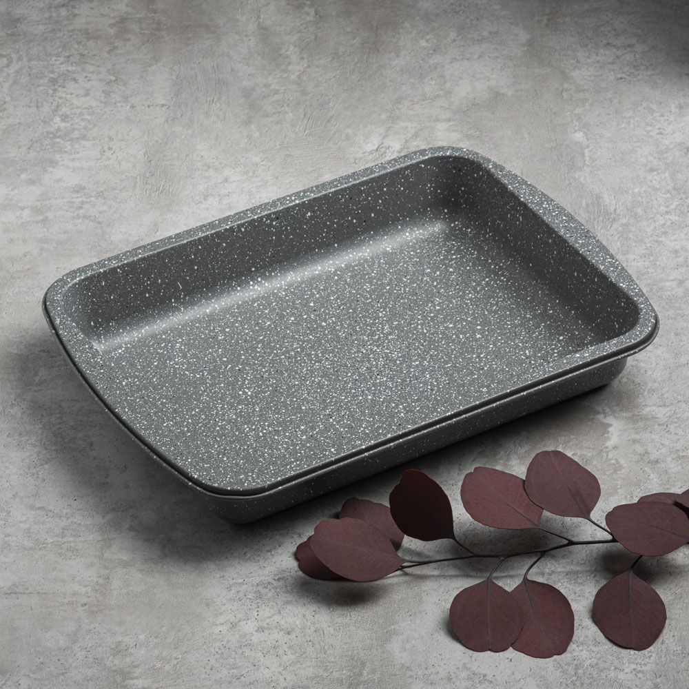 SATOSHI Буко Противень глубокий, 36,5х27х5,5см, угл.сталь, антипригарное покрытие "Мрамор", арт.№ 849-193