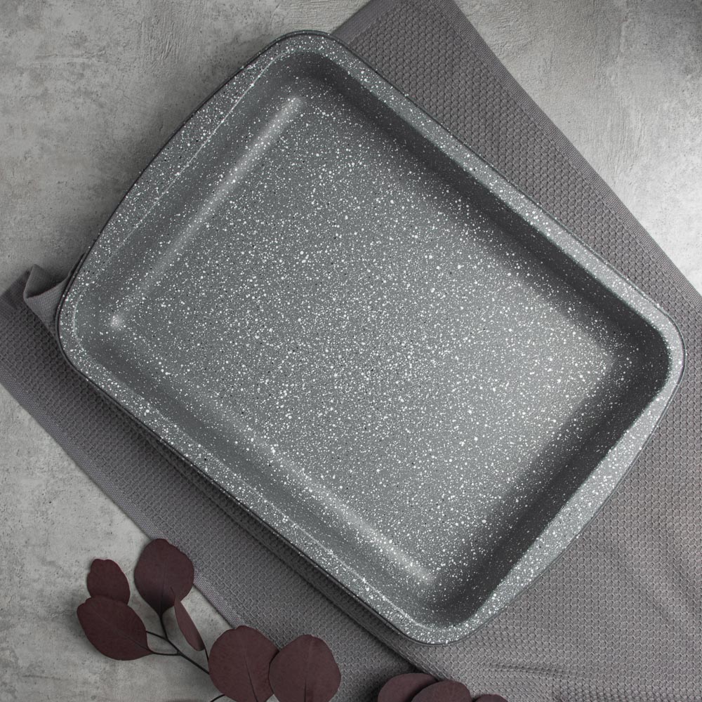 SATOSHI Буко Противень глубокий, 36,5х27х5,5см, угл.сталь, антипригарное покрытие "Мрамор", арт.№ 849-193