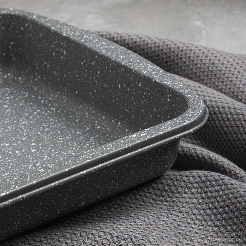 SATOSHI Буко Противень глубокий, 36,5х27х5,5см, угл.сталь, антипригарное покрытие "Мрамор", арт.№ 849-193