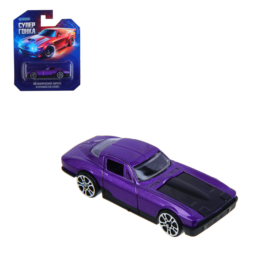ИГРОЛЕНД Машинка "Супер гонки", металл, РР, 10,9х13 см, 24 дизайна, арт.№ 292-405