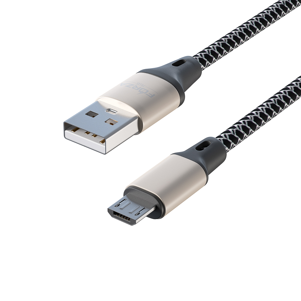 Кабель для зарядки USB(A)-microUSB FORZA Футбол, 1м, 2А, 2 цвета, пакет, арт.№ 470-073