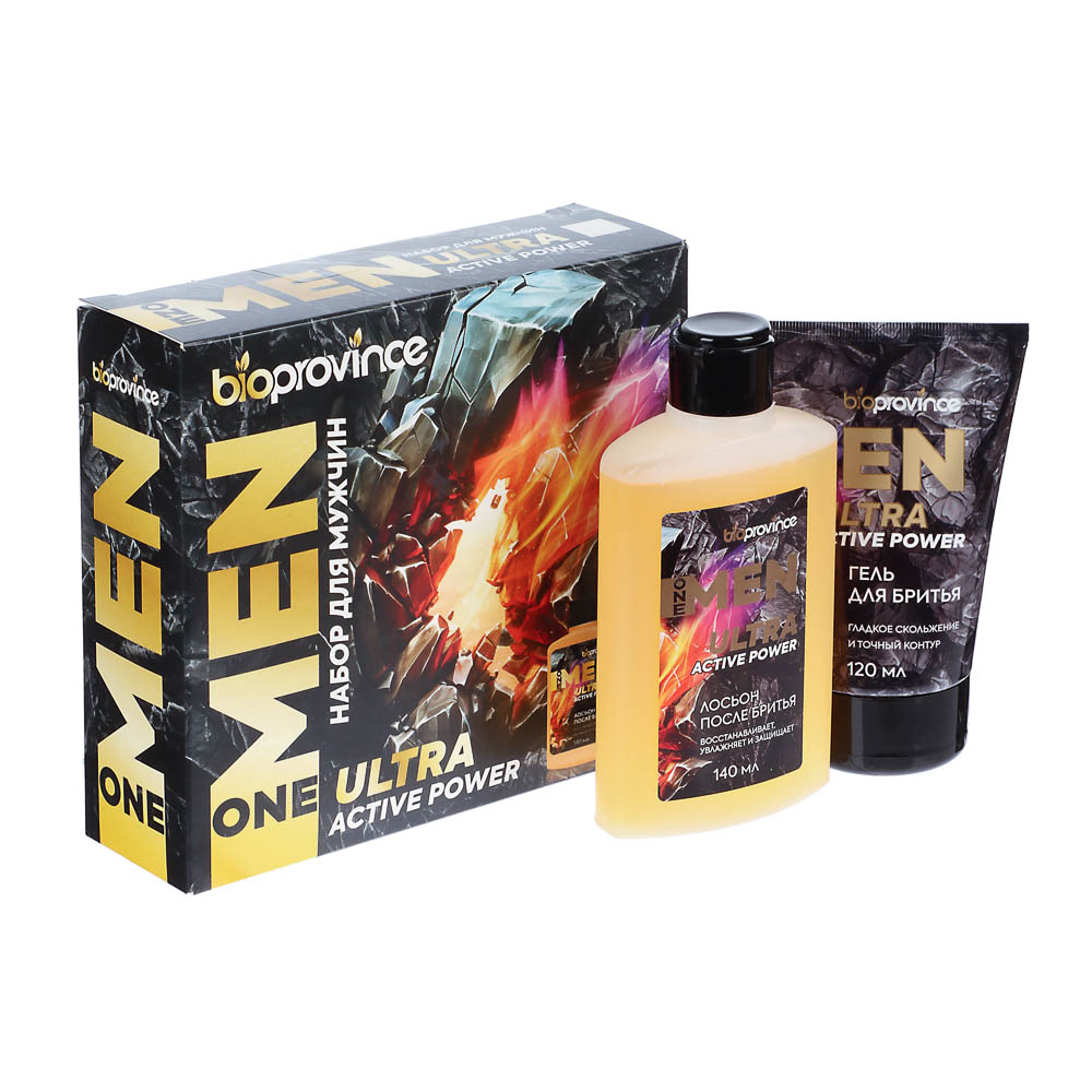Подарочный набор мужской BIO PROVINCE One Men:Гель для бритья,120мл+Лосьон после бритья,140мл, арт.№ 954-041