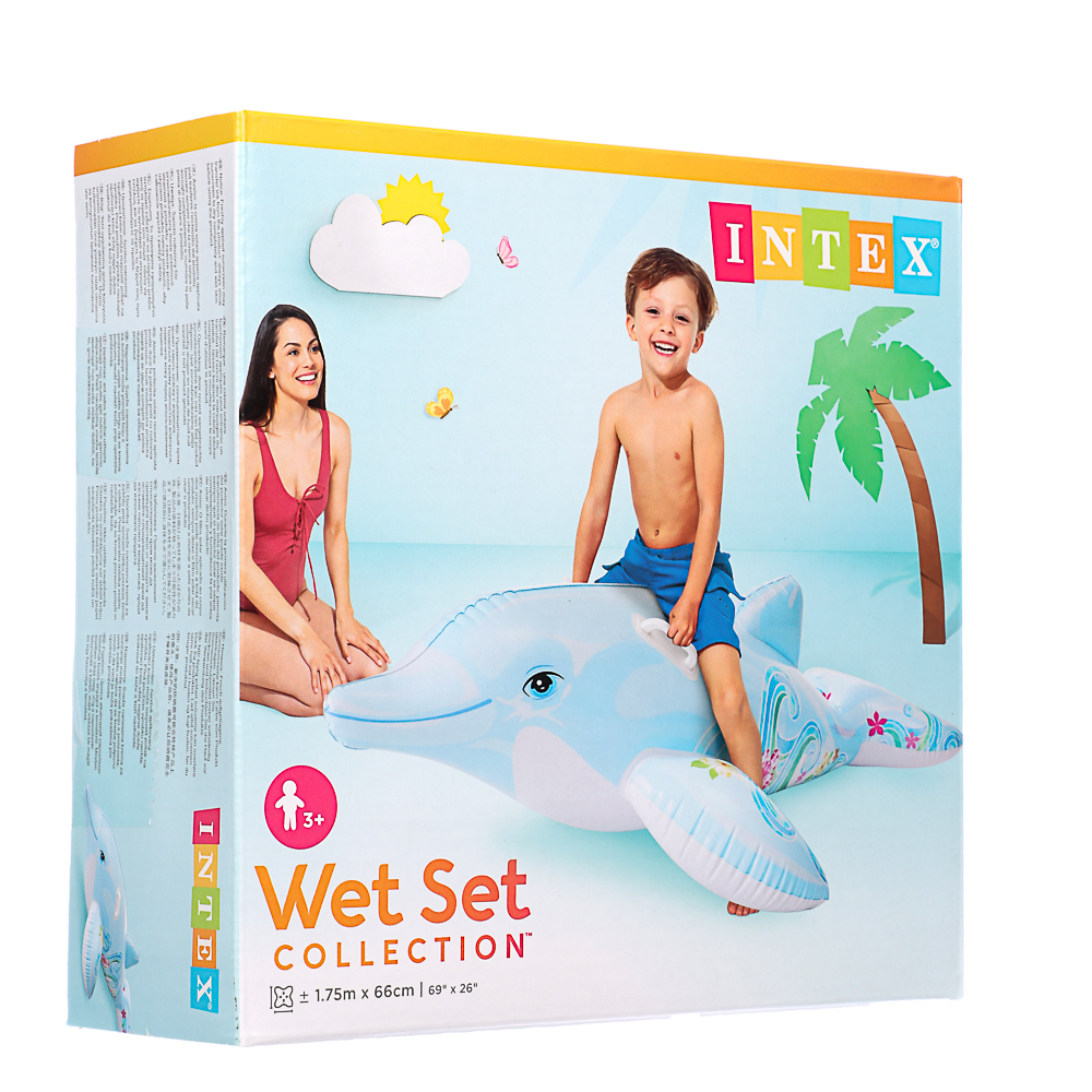 Игрушка надувная для плавания тм INTEX Дельфин 175х66см, от 3 лет, 58535NP, арт.№ 359-249