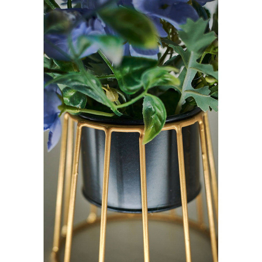 LADECOR Цветочная композиция в металлическом кашпо, 4 цвета, 11х21 см, арт 1, арт.№ 501-491