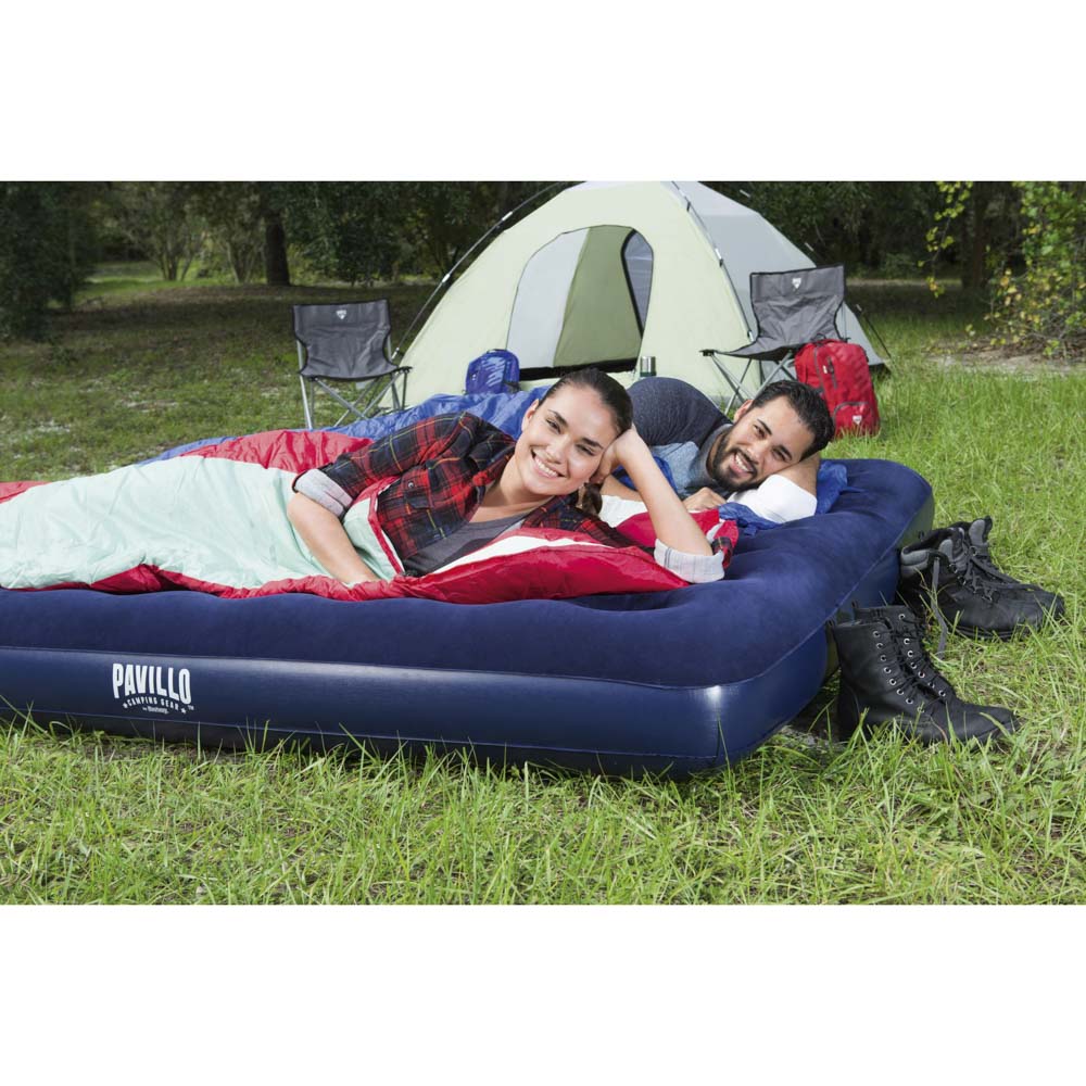 BESTWAY Матрас надувной FLOCKED AIR, 203x183x22см, до 300кг, 67004, арт.№ 332-016