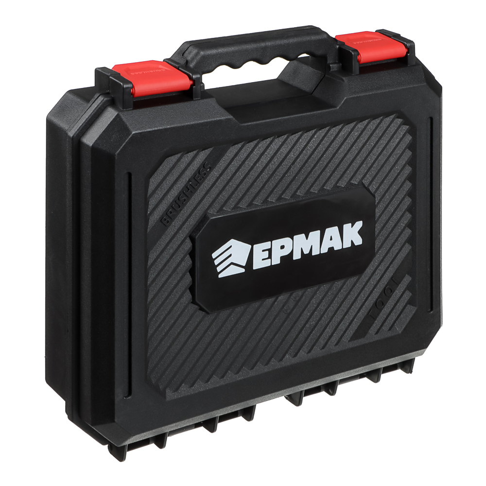 Дрель-Шуруповерт, тм ЕРМАК, аккумуляторная бесщеточная, в кейсе, 2 АКБ, 18в/2А, короткий корпус, арт.№ 691-089