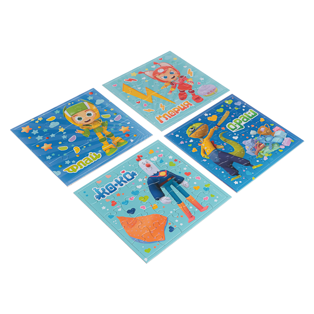 Геройчики Пазл 4в1 (9-16-25-36), Бублик и друзья, 18x5x18 см, арт.№ 285-262