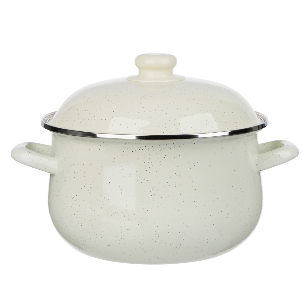 Кастрюля эмалированная VETTA Айвори, 22см, 3,6л, индукция, арт.№ 894-567