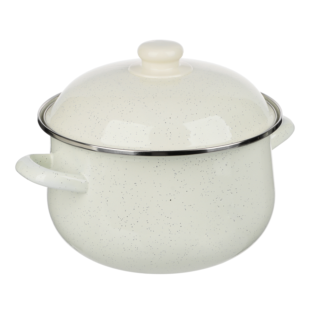 Кастрюля эмалированная VETTA Айвори, 22см, 3,6л, индукция, арт.№ 894-567