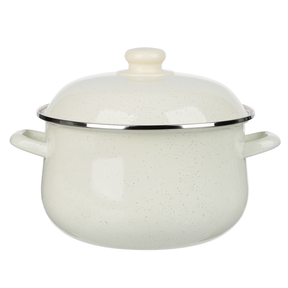 Кастрюля эмалированная VETTA Айвори, 24см, 5л, индукция, арт.№ 894-568