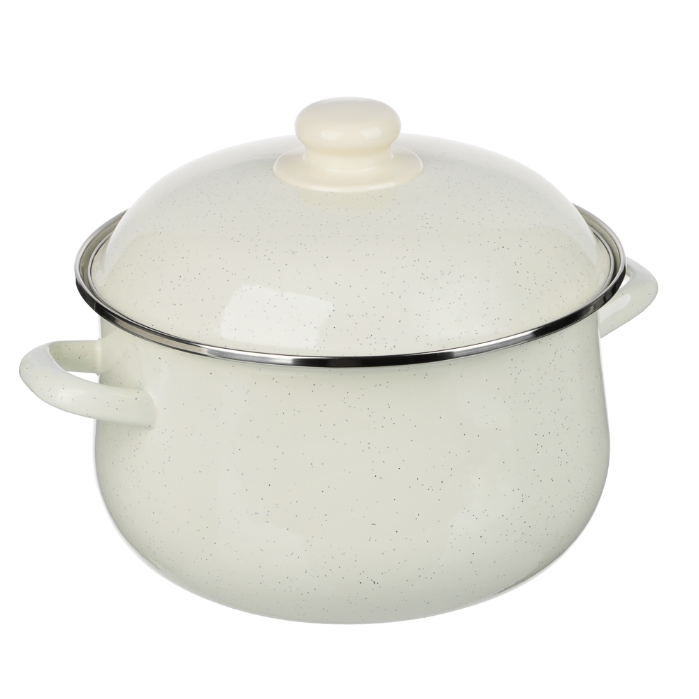 Кастрюля эмалированная VETTA Айвори, 24см, 5л, индукция, арт.№ 894-568