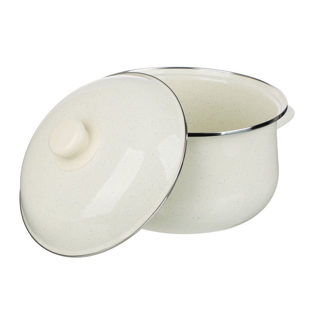 Кастрюля эмалированная VETTA Айвори, 24см, 5л, индукция, арт.№ 894-568