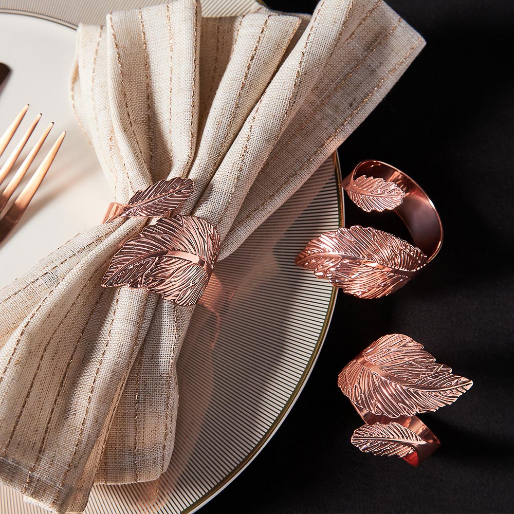 BY COLLECTION White Line Кольцо для сервировки 2шт, 100% металл, цвет розовое золото, арт.№ 488-111