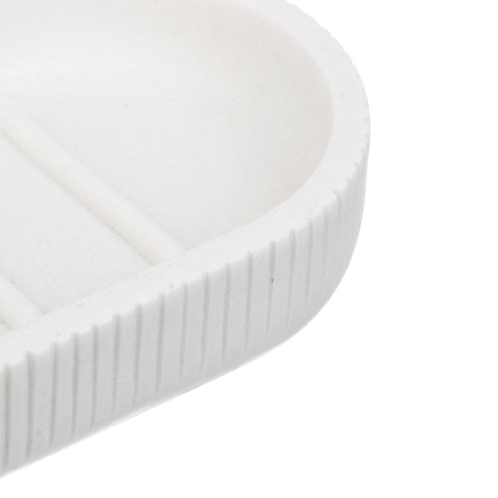 Мыльница тм VETTA Дакота, смола (полирезин), белый, 14x8,7x2,5см, арт.№ 463-556