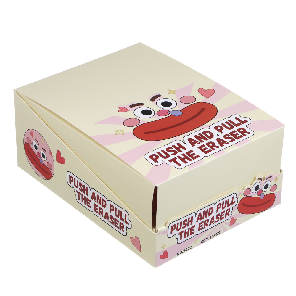 Ластик выдвижной "Мемы", 8,5х2,5см, ТПР, пластик, 4 вида, шоу-бокс, арт.№ 607-081