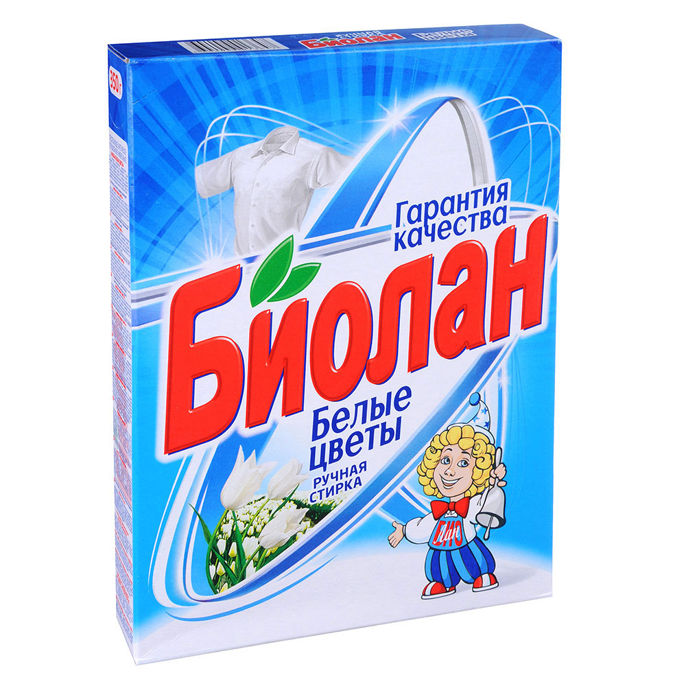 Стиральный порошок БИОЛАН Ручная стирка, Белые цветы, к/к,350 гр, арт.№ 958-065