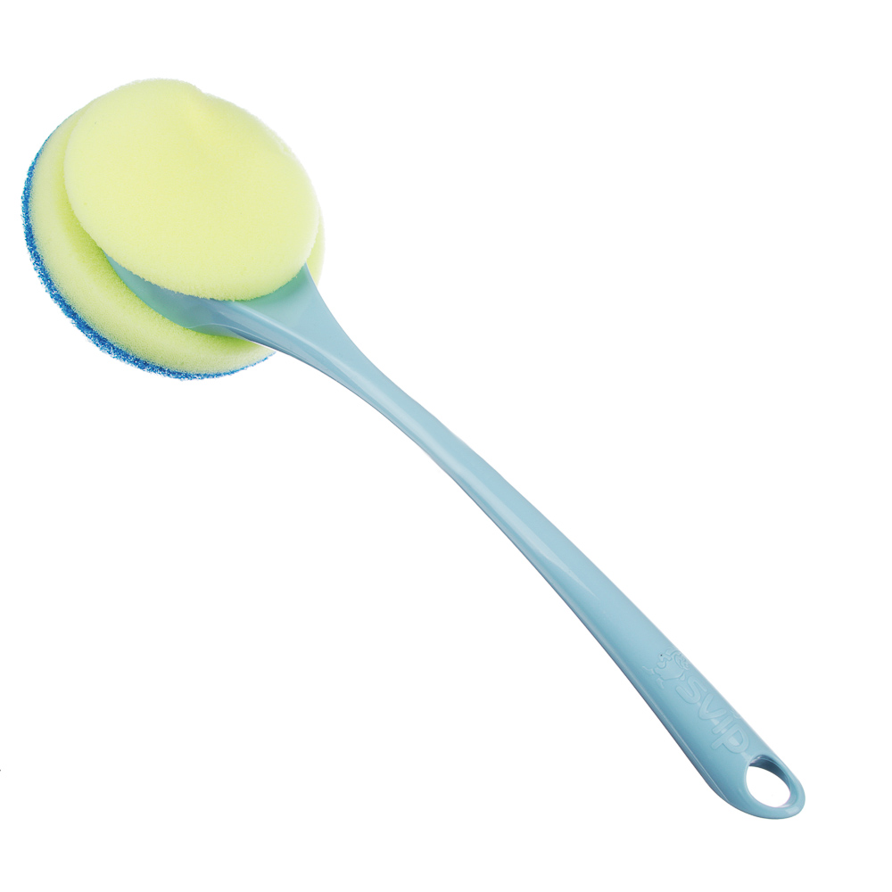 SVIP Щетка с губкой для посуды "Ориджинал" небесный, 30х9,5см, пластик, арт.№ 441-143