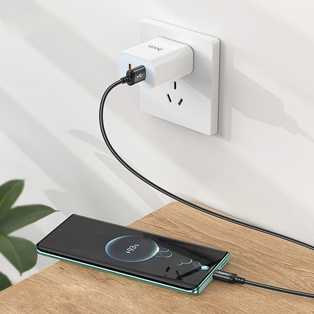 Кабель для зарядки USB(A)-Type C hoco. модель X89 Wind, 2 м, черный, арт.№ 931-588