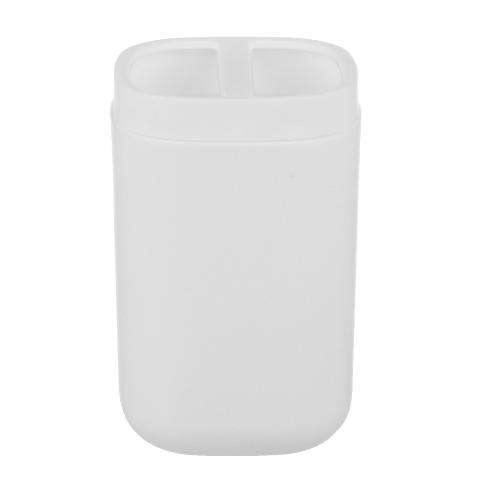 VETTA Стакан с разделителем для зубных щеток и пасты Prime, пластик, 7,5х7,5х11,7см, 2 цвета, арт.№ 463-177