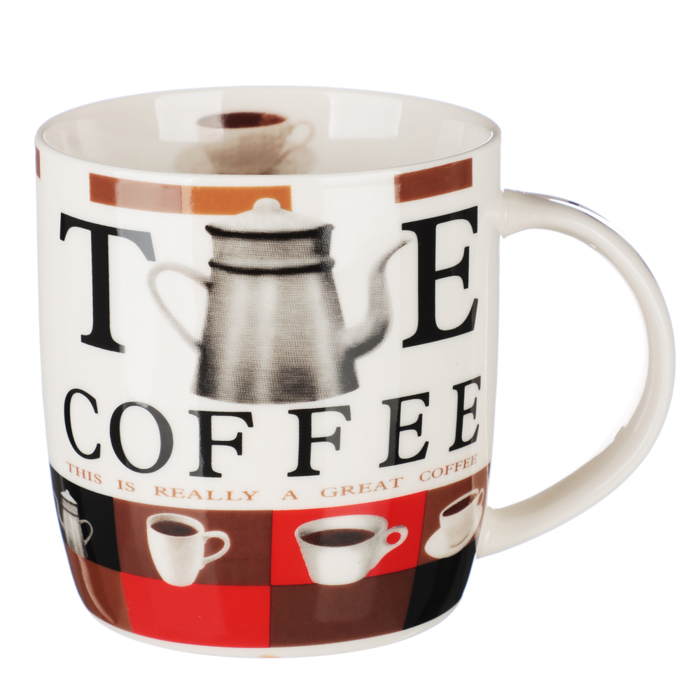 Кружка 350мл, фарфор, "Капучино", 4 дизайна, арт.№ 806-038