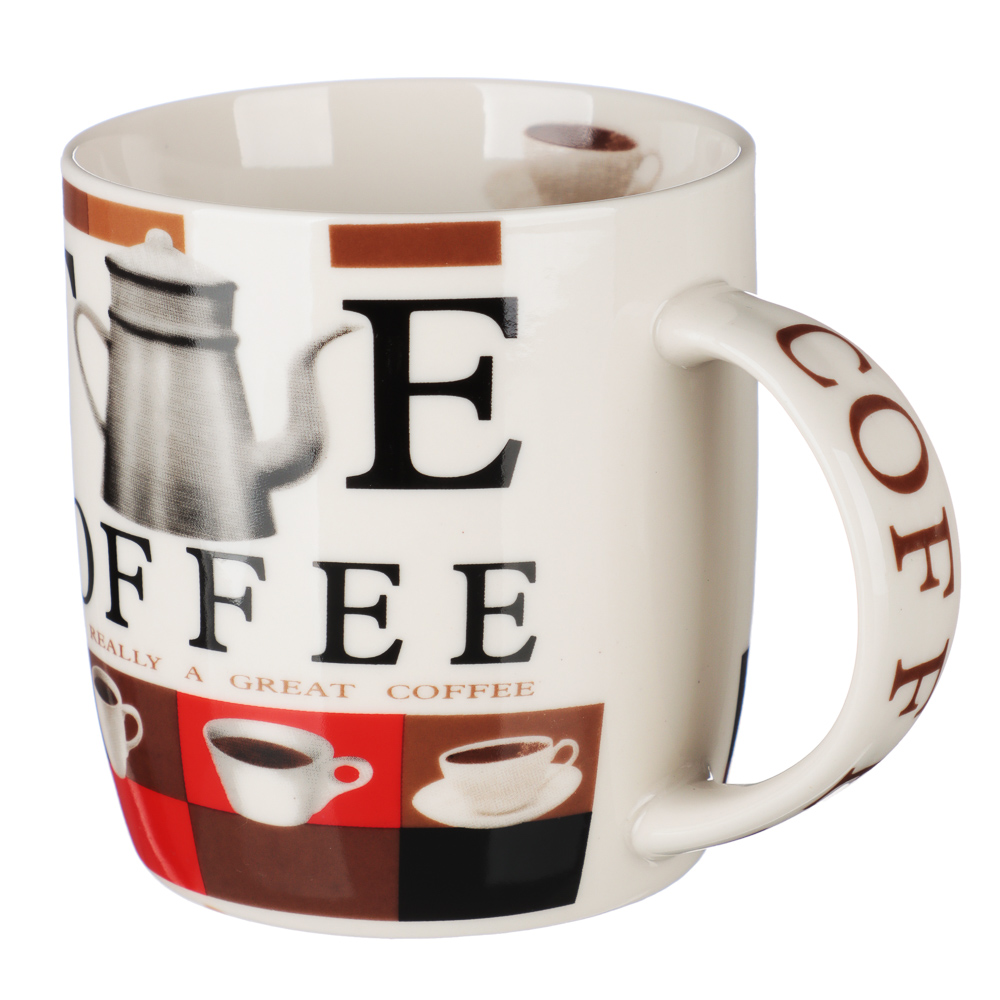 Кружка 350мл, фарфор, "Капучино", 4 дизайна, арт.№ 806-038
