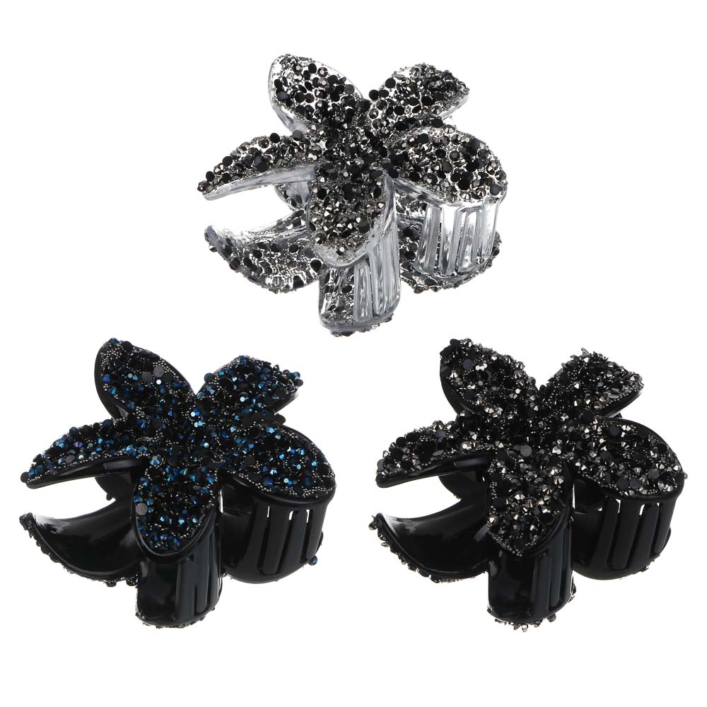 Краб для волос, тм ЮНИLOOK, 8см, пластик, 3 дизайна, #1, арт.№ 321-400