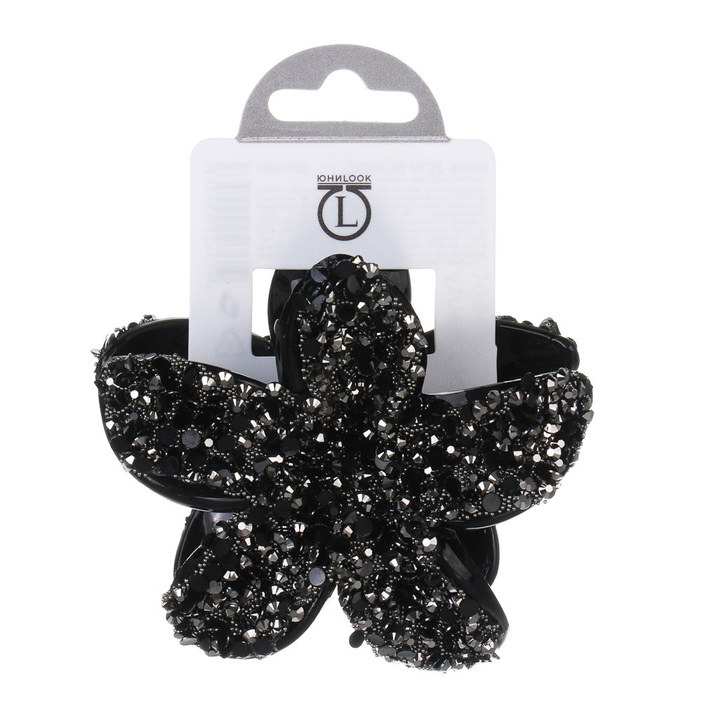 Краб для волос, тм ЮНИLOOK, 8см, пластик, 3 дизайна, #1, арт.№ 321-400