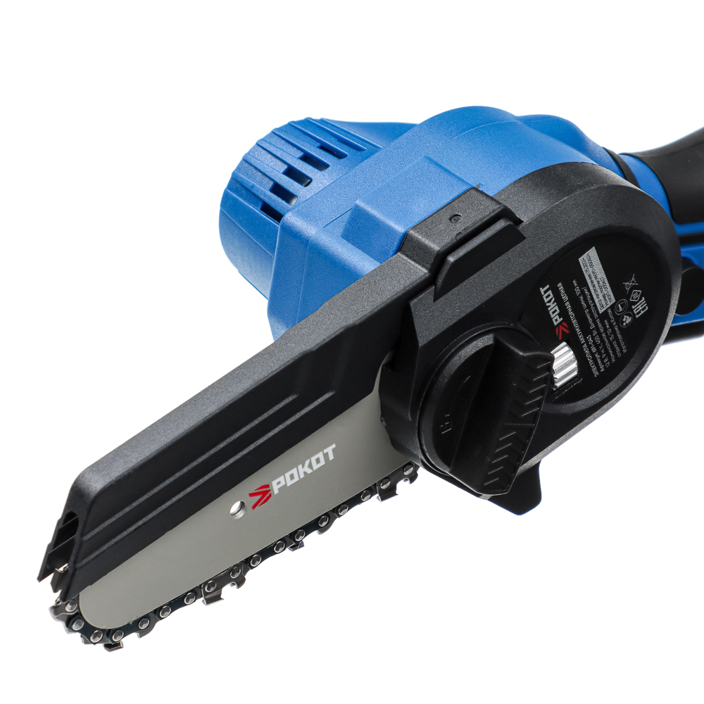 РОКОТ Электропила аккумуляторная цепная 12В, 100 мм, 2.0 А*ч, Li-Ion, 5м/с, ЗУ, арт.№ 691-043