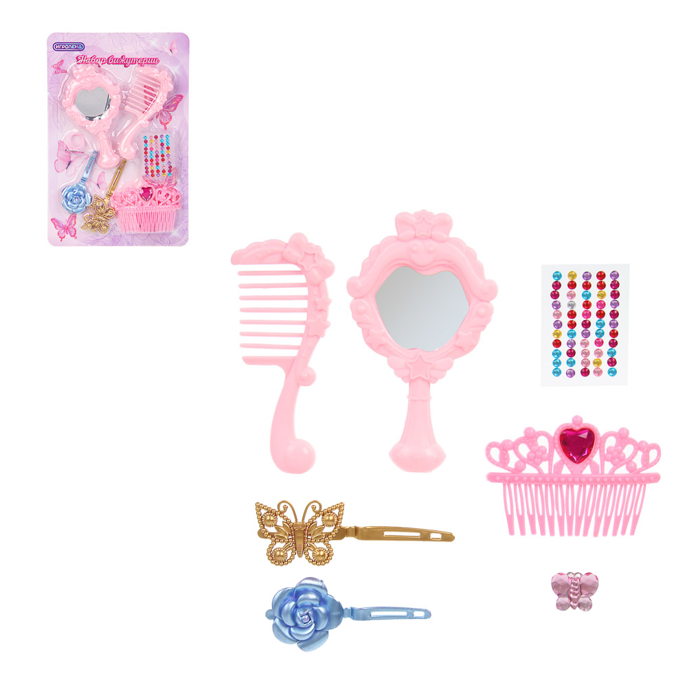 ИГРОЛЕНД Набор бижутерии "Миледи", ABS, PP, 15,2х2,5х23 см, 2 дизайна, арт.№ 294-235