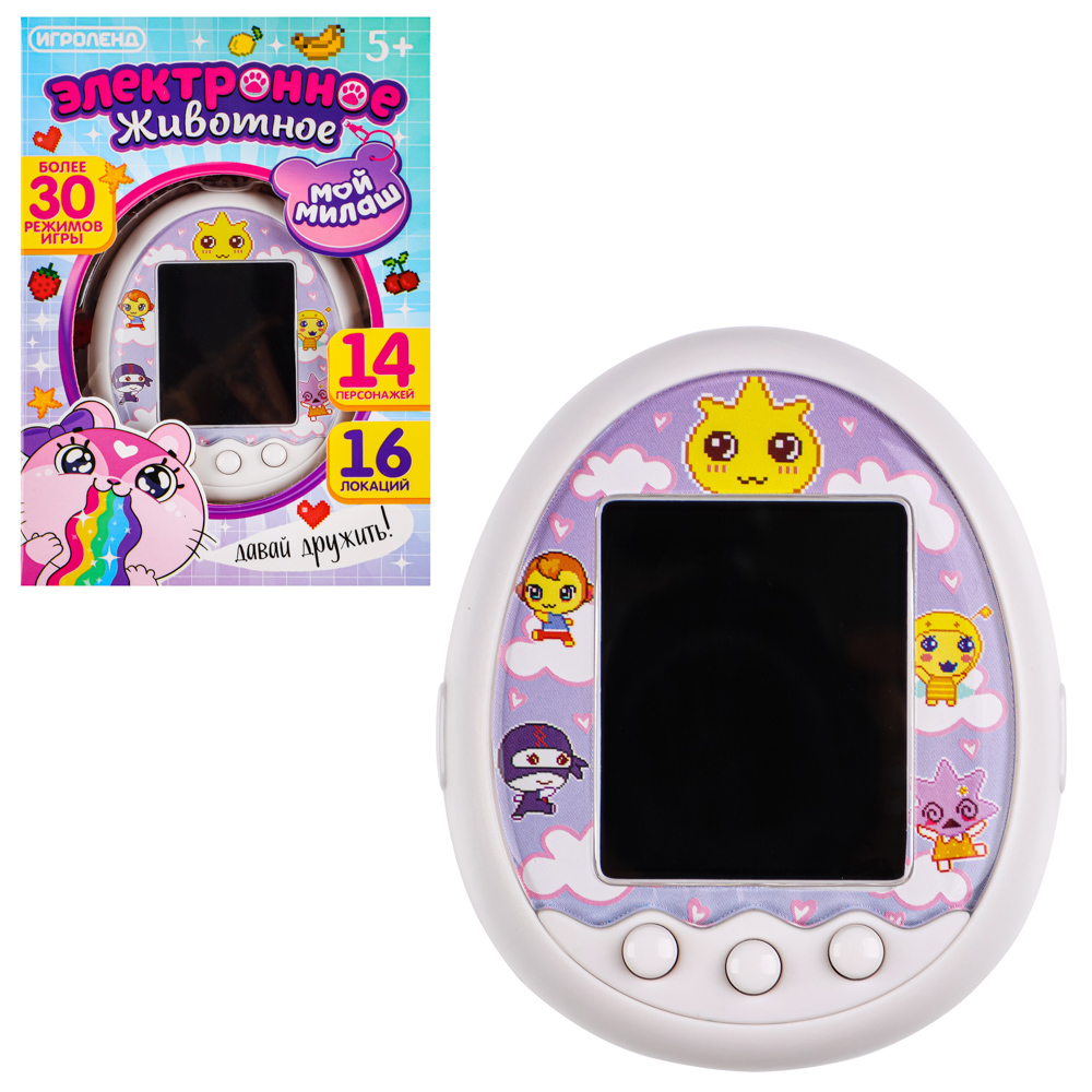 ИГРОЛЕНД Электронное животное, "Мой милаш", ABS, 3xААА,13x5x9см, 3 дизайна, арт.№ 214-074