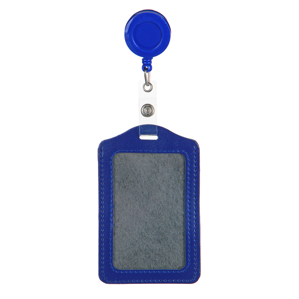 Чехол для карты, бейджа, пропуска, 11х7см, ПУ, три цвета, рулетка со шнурком 60см, пакет с подвесом, арт.№ 588-027