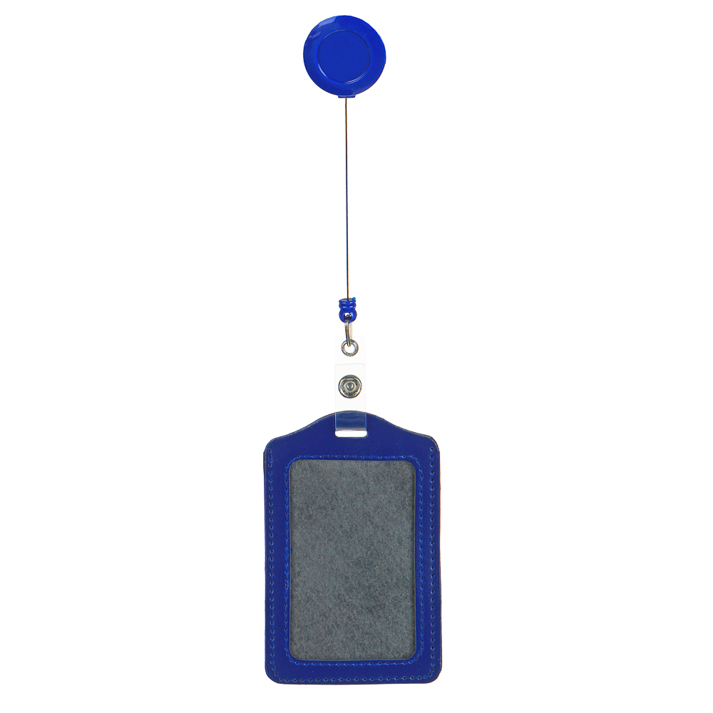 Чехол для карты, бейджа, пропуска, 11х7см, ПУ, три цвета, рулетка со шнурком 60см, пакет с подвесом, арт.№ 588-027
