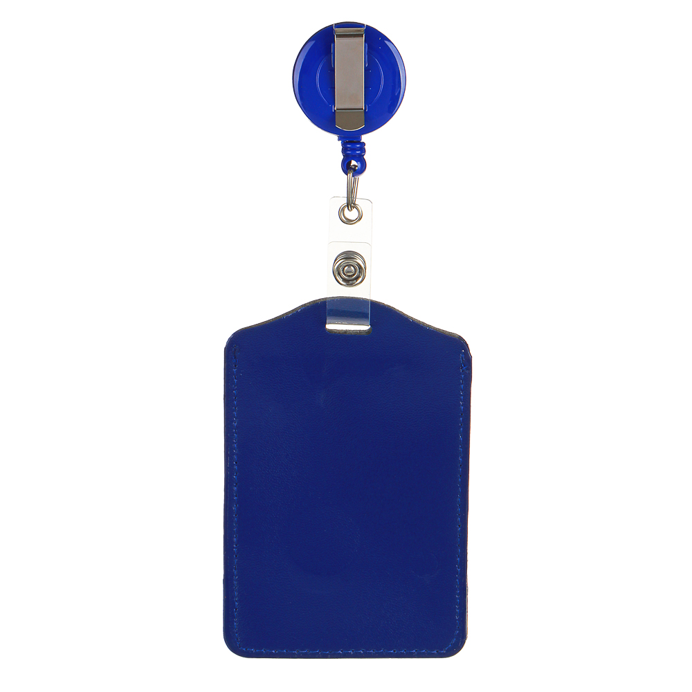 Чехол для карты, бейджа, пропуска, 11х7см, ПУ, три цвета, рулетка со шнурком 60см, пакет с подвесом, арт.№ 588-027