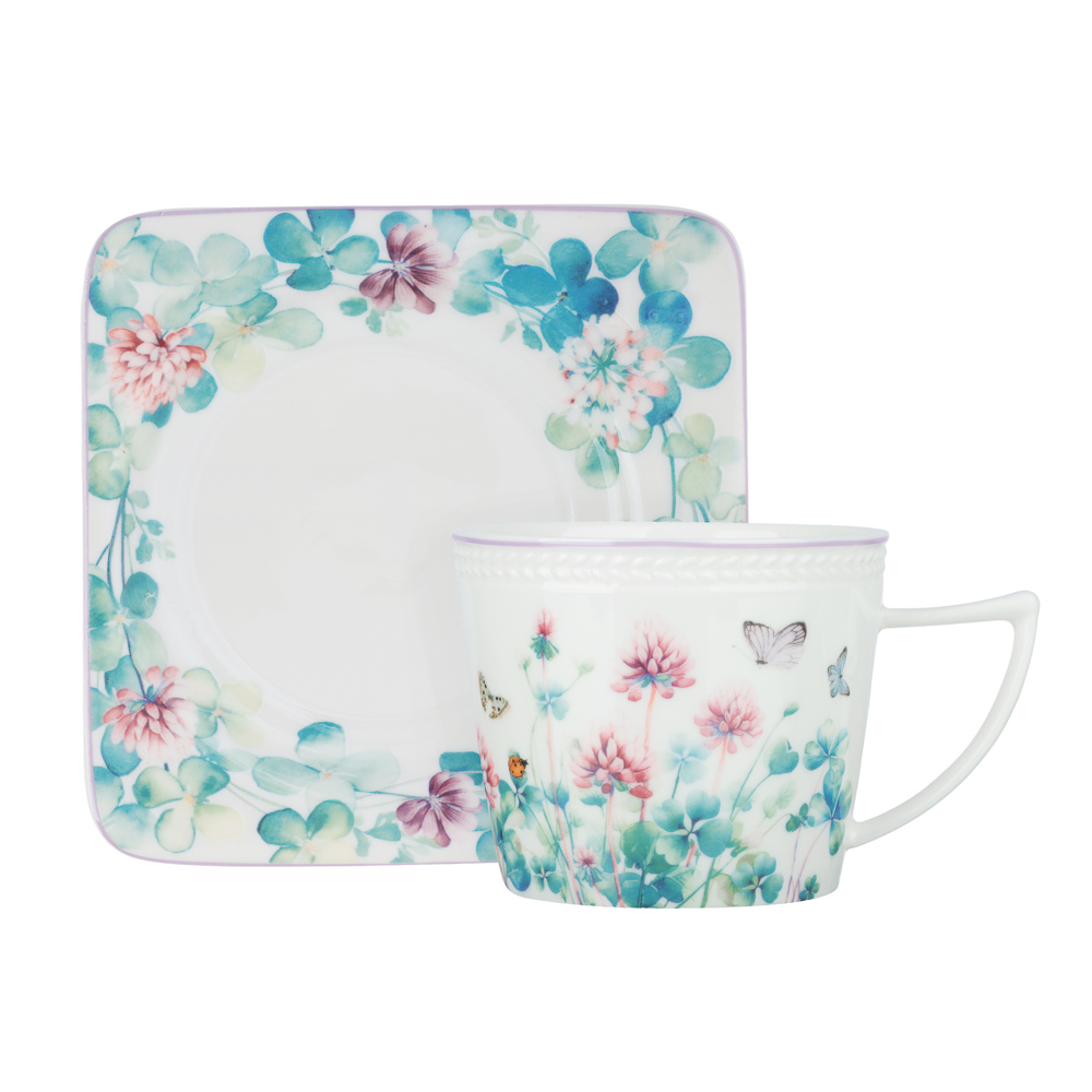 Набор чайный 2 пр., 250мл, MILLIMI, Клевер, фарфор, арт.№ 802-518