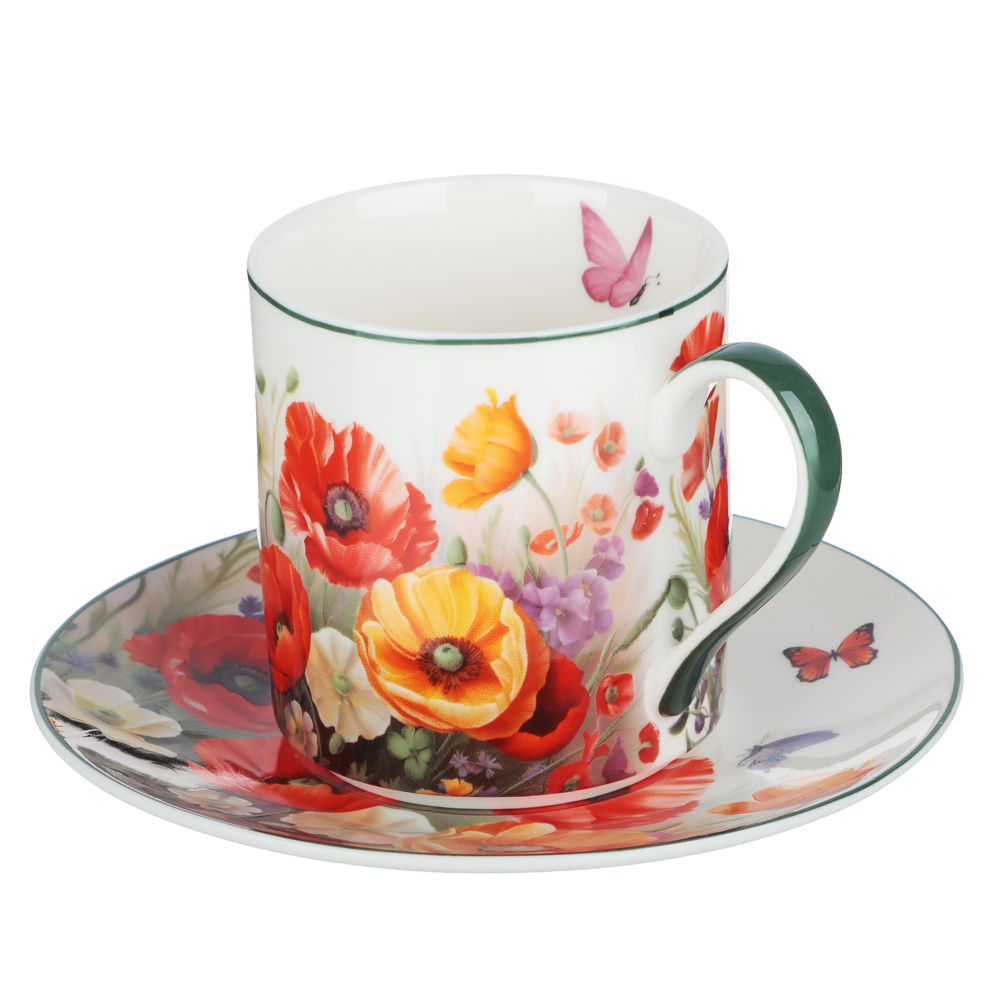 Набор чайный 2 пр., 250мл, MILLIMI, Маки, фарфор, арт.№ 802-519