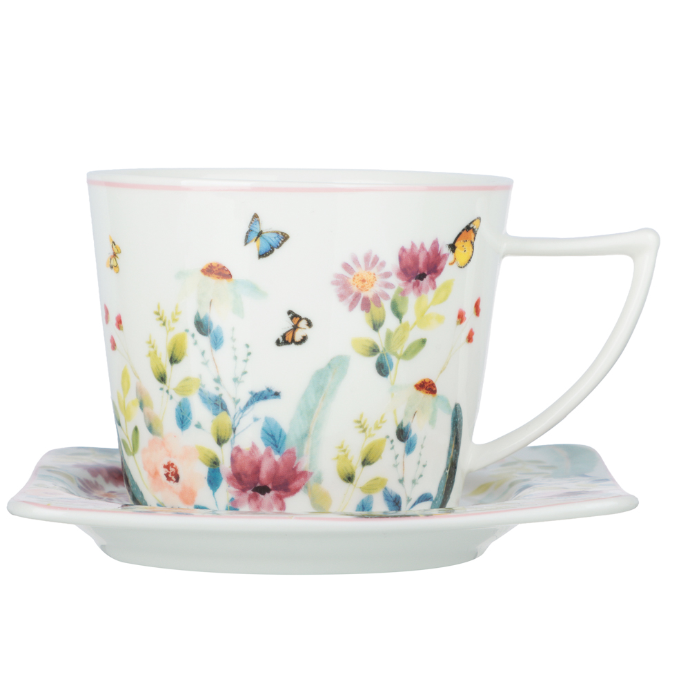 Набор чайный 2 пр., 250мл, MILLIMI, Цветы, фарфор, арт.№ 802-520