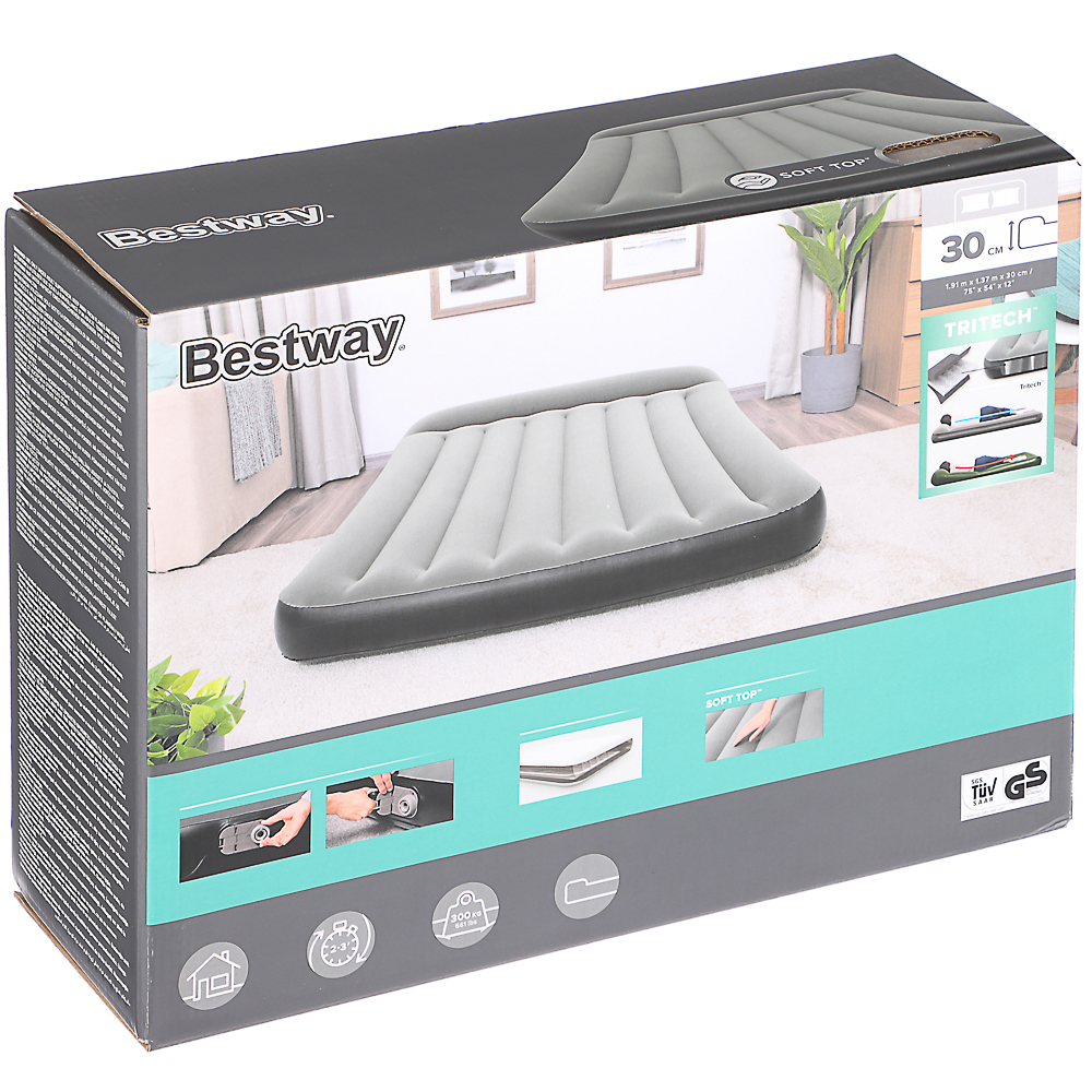 BESTWAY Кровать надувная Full со встроенным электронасосом, PVC, 191х137х30см, 67462, арт.№ 106-021