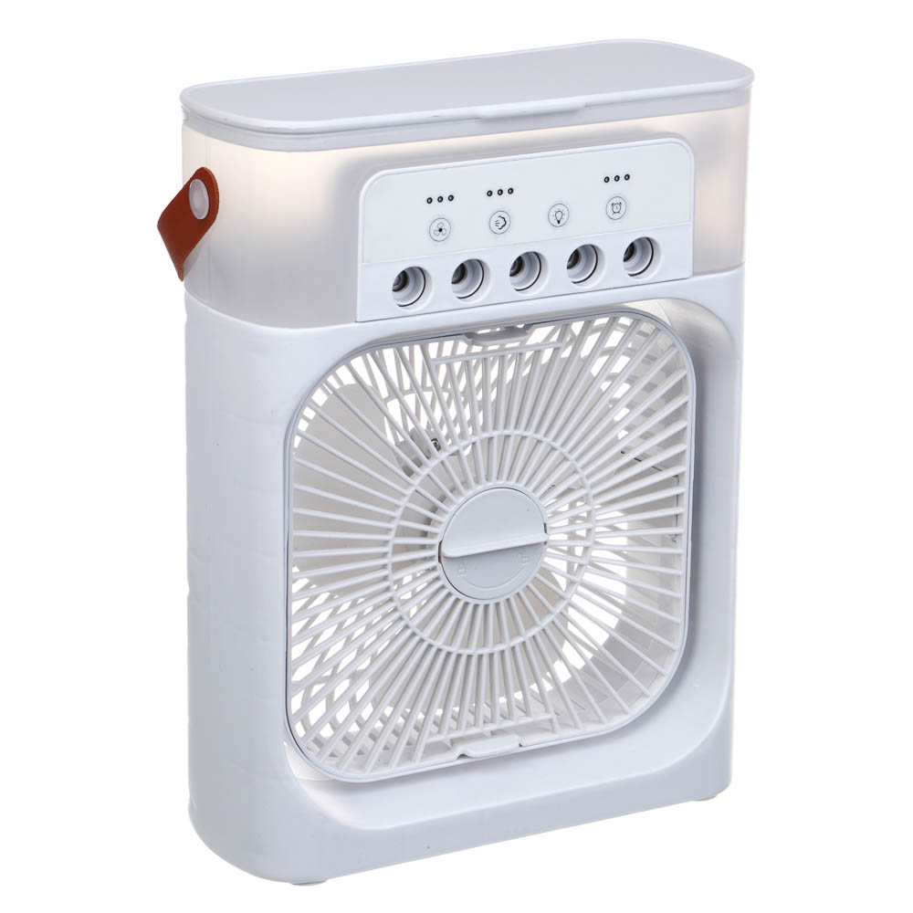 Вентилятор настольный с увлажнителем тм LEBEN 6Вт, 5в/1.2А, 24.5x18.5см, USB-кабель, белый, арт.№ 243-016
