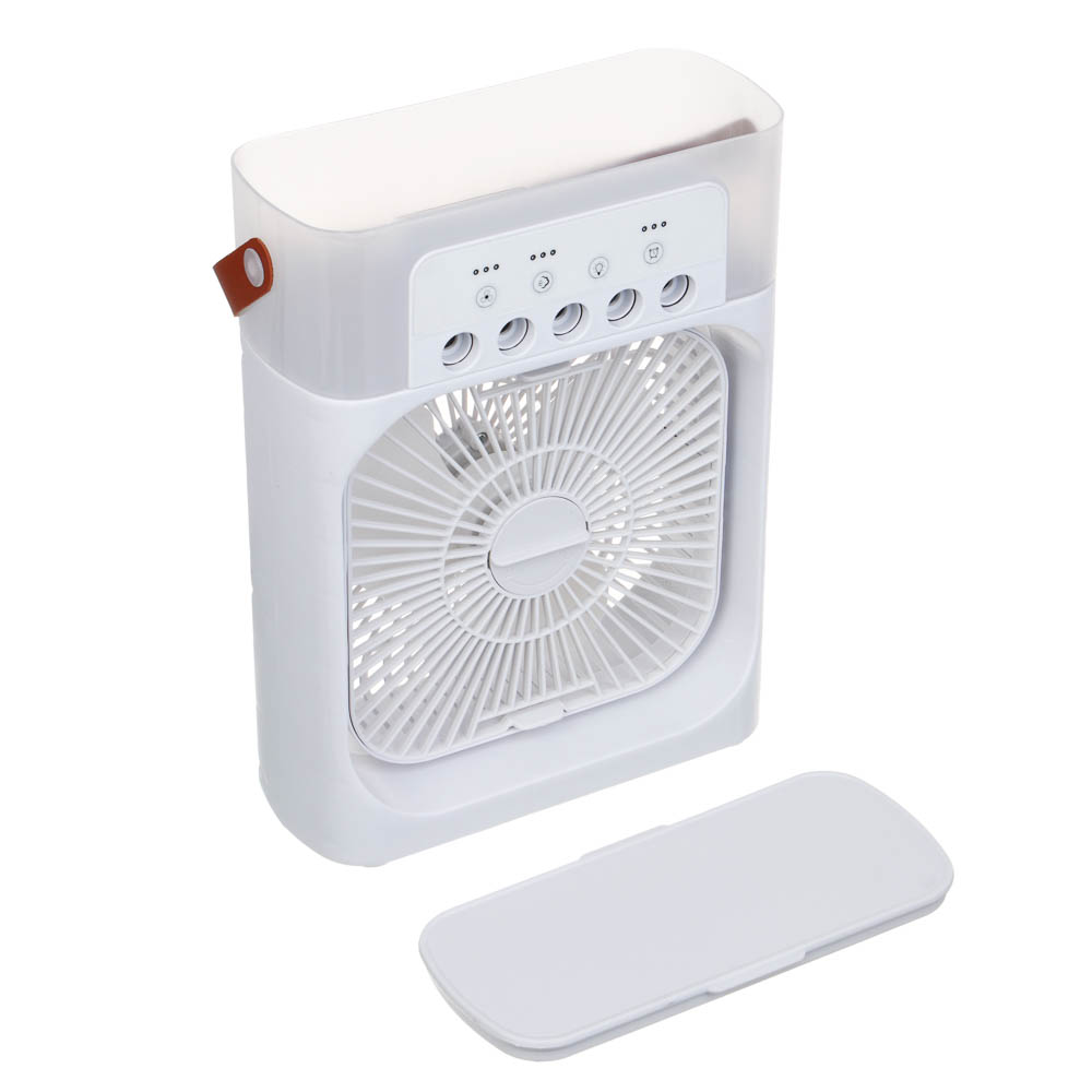 Вентилятор настольный с увлажнителем тм LEBEN 6Вт, 5в/1.2А, 24.5x18.5см, USB-кабель, белый, арт.№ 243-016