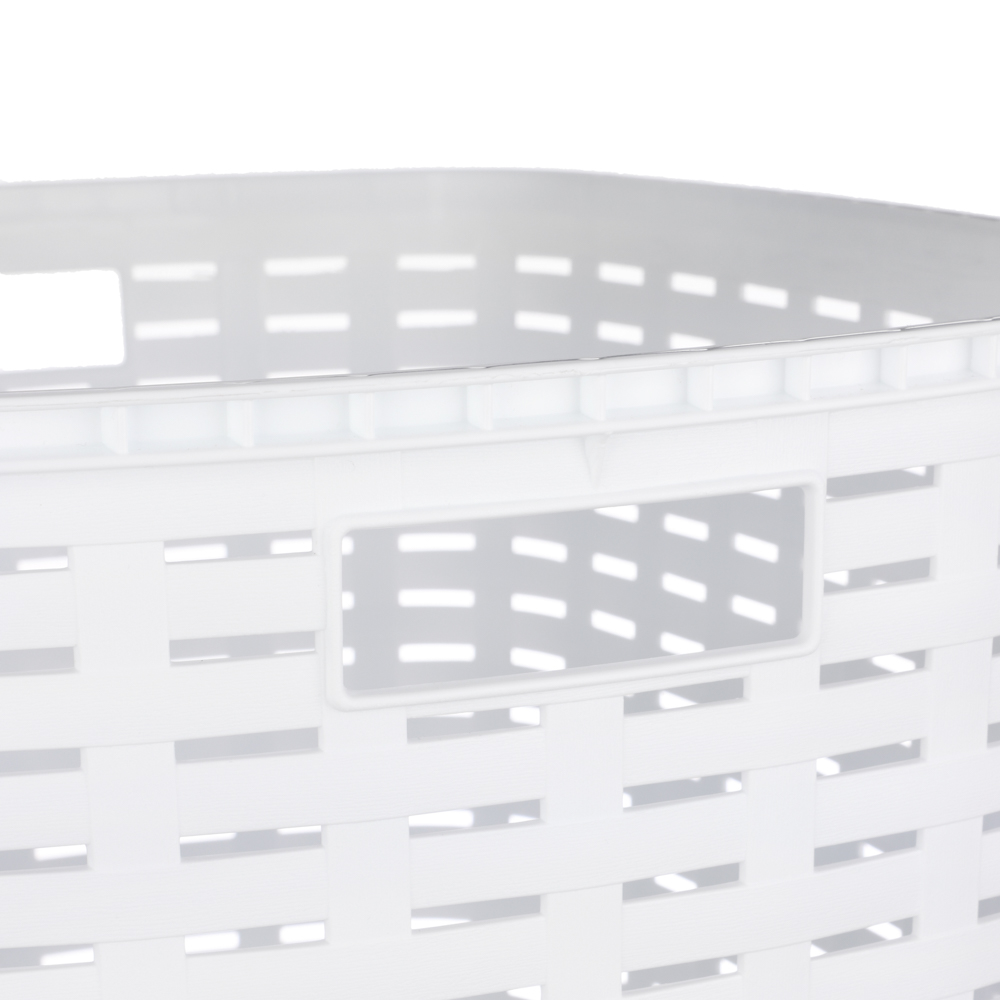 Корзина для белья с откидной крышкой, 50 л, 43х35х53 см, пластик, белый, арт.№ 402-020