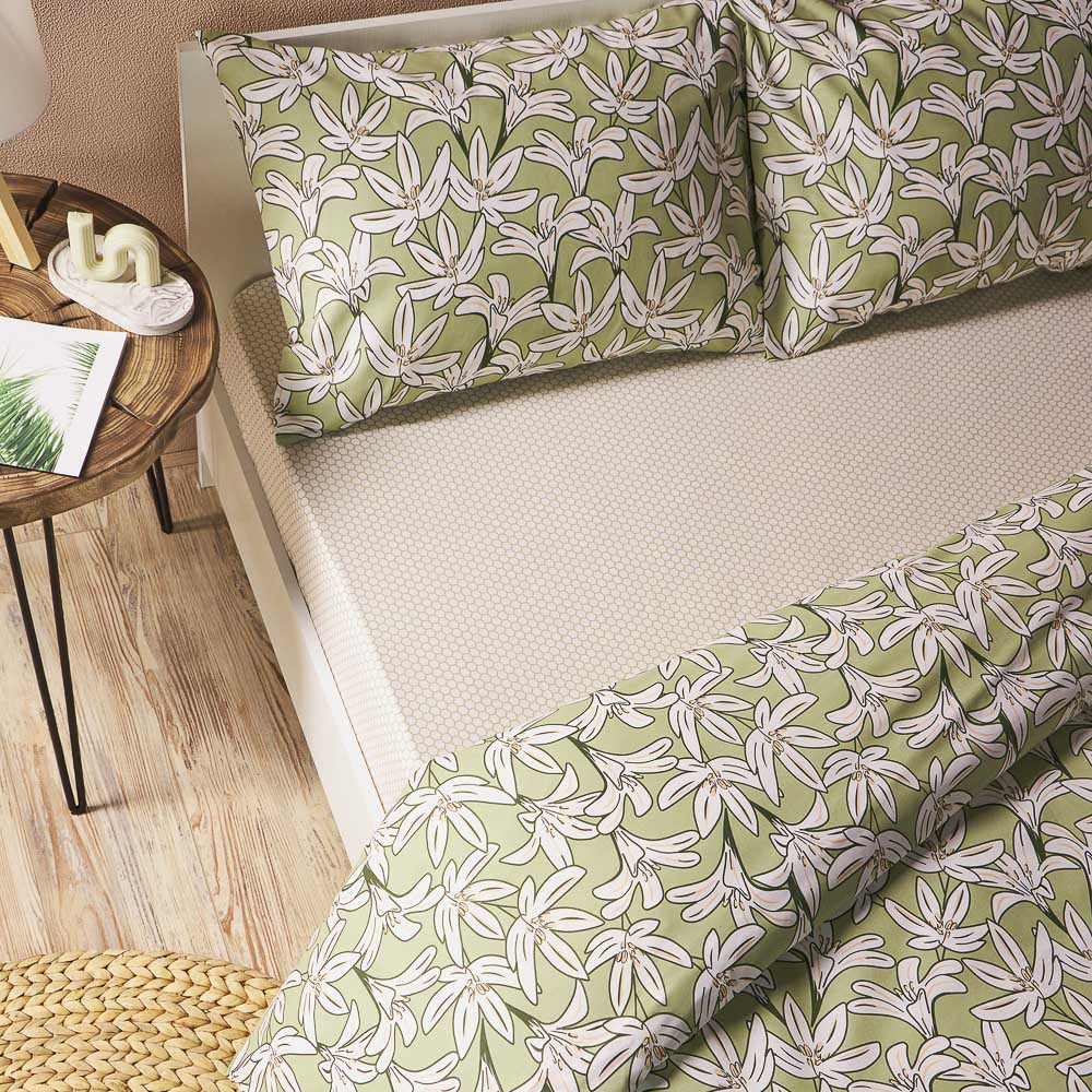 PROVANCE Эвкалипт Комплект постельного белья 1,5 (4 предмета), поплин, 100% хлопок, зеленый, арт.№ 421-007